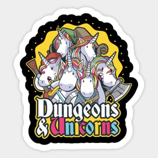 Dungeons and Unicorns Funny Halloween Kawaii Squad Party Sticker